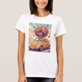 Retro 70-tal Groovy Flower Power T Shirt