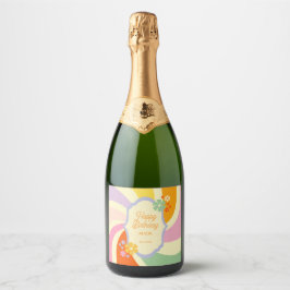 Retro 70-tal Groovy Wave Flower Grattis på födelse