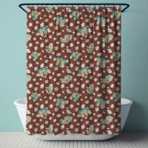RETRO 70-tal Mod Daisy Blommig Hippie Fjäril Brun