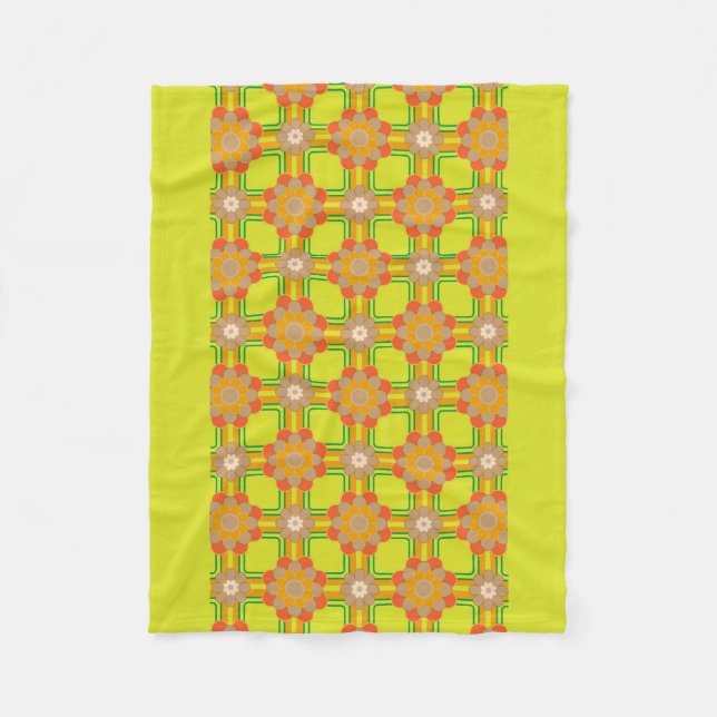 Retro/70-tal Mönster Chic Fleece Blanket (Framsidan)