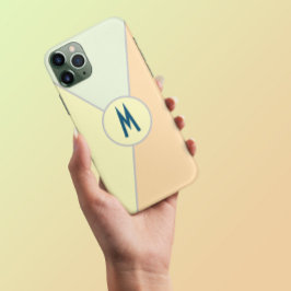 retro 70-tal pastell Färgblock Triangel Monogramm