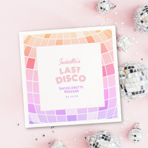Retro 70-tal Rosa Disco Boll Sällskapsresa Helg Pappersservett