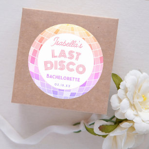 Retro 70-tal Rosa Disco Boll Svägerska Fest  Runt Klistermärke