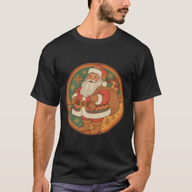 Retro 70-tal Santa Varma Nyanser  T Shirt (Framsida)