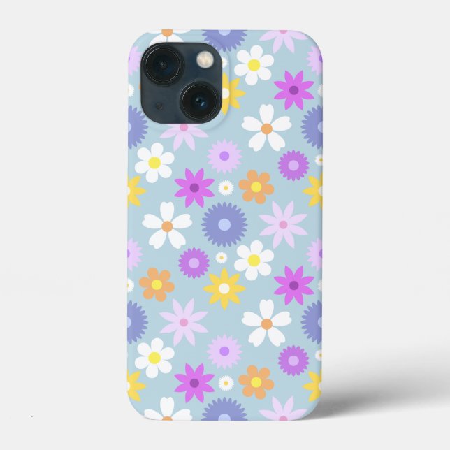 Retro 70-tal Stil Flower Mönster Pastel Färg (Baksida)