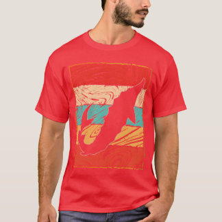 Retro 70-tal Sturgeon Solnedgång Vintage Silhuett T Shirt