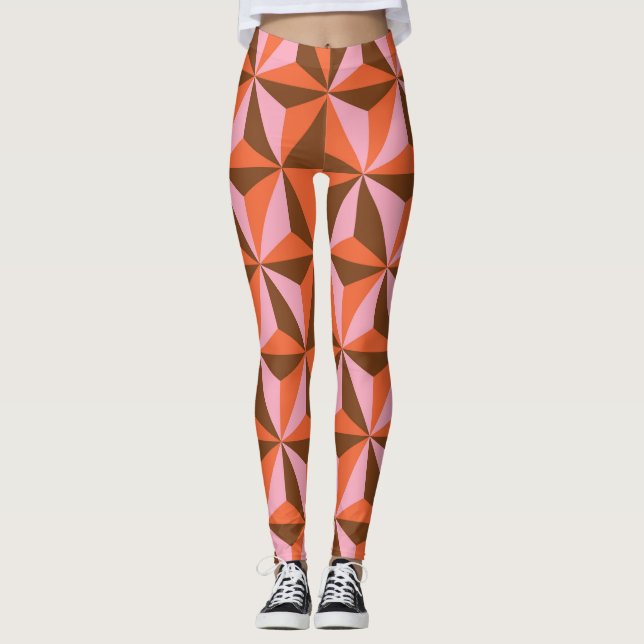 Retro 70-tal: Vintage Mönster-bakgrund Leggings (Framsida)
