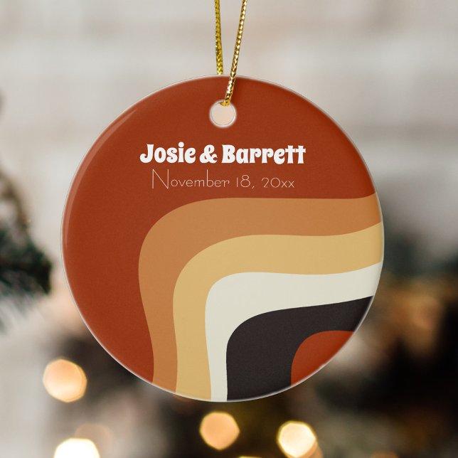 Retro 70-talet Groovy Bröllop par Fotojul Julgransprydnad Keramik (Skapare uppladdad)