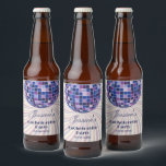 Retro 70-talet Groovy Last Disco Bachelorette Part Ölflaska Etikett<br><div class="desc">Retro 70-talet Groovy Last Disco Bachelorette Party</div>