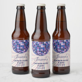 Retro 70-talet Groovy Last Disco Bachelorette Part Ölflaska Etikett