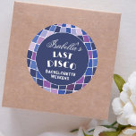 Retro 70-talet Groovy Last Disco Bachelorette Part Runt Klistermärke<br><div class="desc">Retro 70-talet Groovy Last Disco Bachelorette Party Sticker</div>