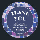 Retro 70-talet Groovy Last Disco Bachelorette Tack Runt Klistermärke<br><div class="desc">Retro 70-talet Groovy Last Disco Bachelorette Tack Sticker</div>