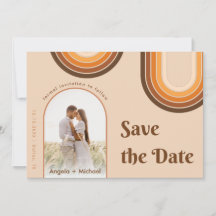 Retro 70-talet Rainbow Boho Arch Photo Beige 70