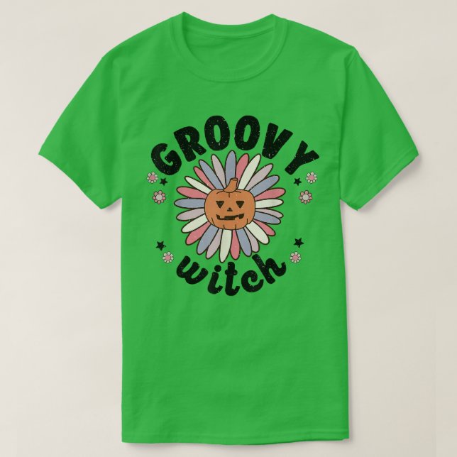 Retro 70-talets 80-talets Groovy Witch, Halloween  T Shirt (Design framsida)