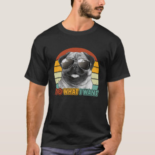 Retro 70-talets 90-talets Coola Pug Sunglasses gör T Shirt