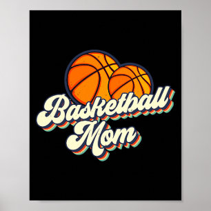 Retro 70-talets basketmamö söt spelare mama team r poster