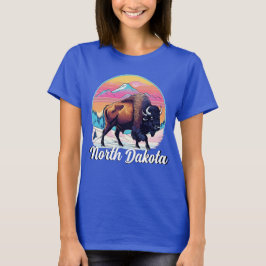 Retro 70-talets Bison Design T Shirt
