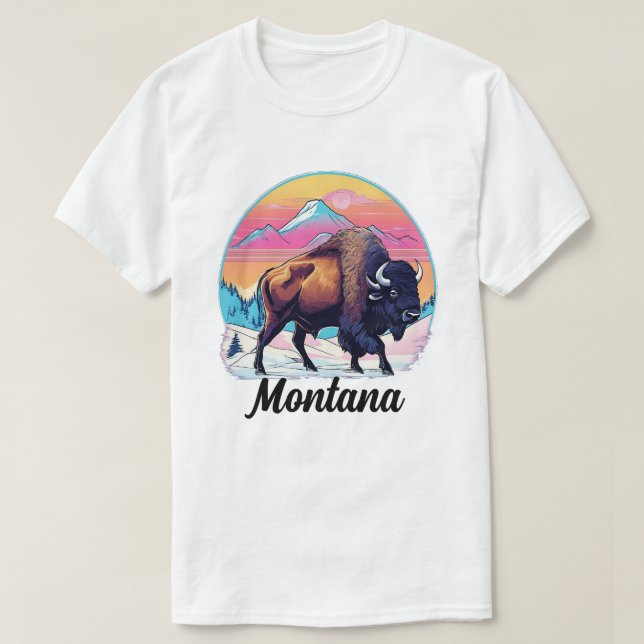 Retro 70-talets Bison Design T Shirt (Design framsida)
