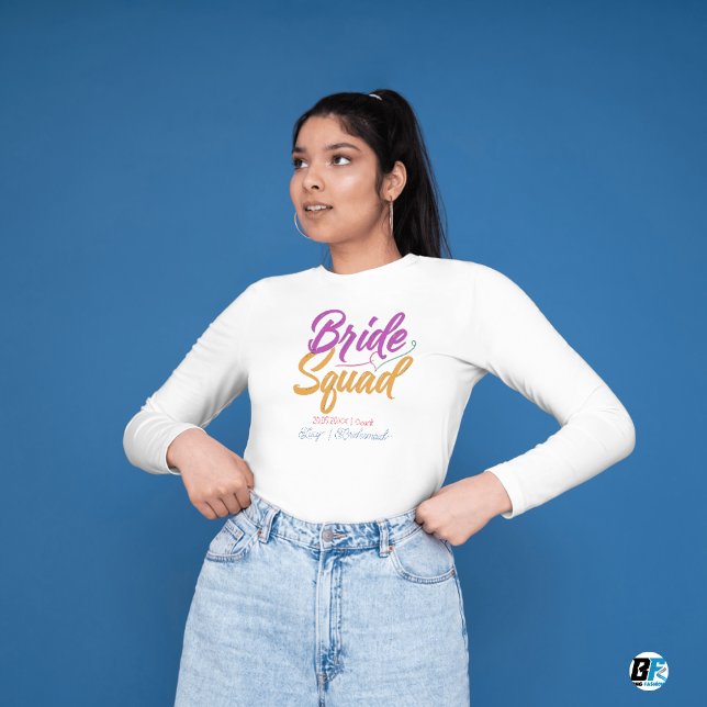 Retro 70-talets Bride Squad Bridesmaid Namn Bachel T Shirt (Skapare uppladdad)