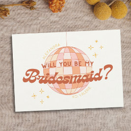 Retro 70-talets Bridesmaid-Frieri kort för Disco-A