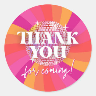 Retro 70-talets Disco Party Tack Favors, SARA Runt Klistermärke