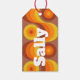 Retro 70-talets Funky anpassad Presentetikett