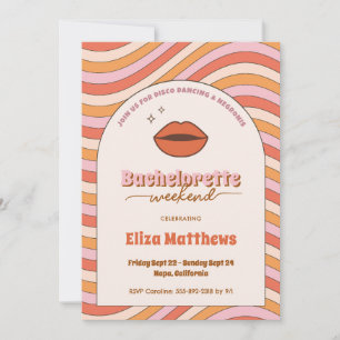 Retro 70-talets Groovy DIsco Bachelorette Helg Inbjudningar