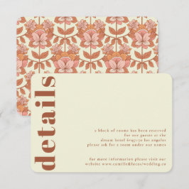 Retro 70-talets inspirerade Bröllop-informationsko OSA Kort