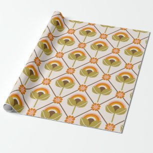 Retro 70-talets Papper för omformning av nederbö Presentpapper
