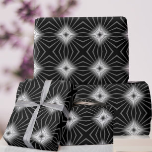 Retro 70-talets Papper för svartvit geometrisk svä Presentpapper