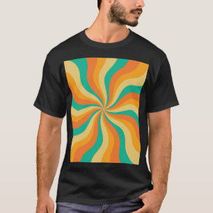 Retro 70-talets solnedgång - färgad bakgrund t shirt