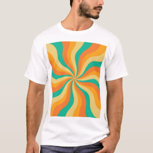 Retro 70-talets solnedgång - färgad bakgrund t shirt