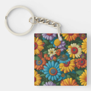 Retro 70-talets stil färgstarka daisy