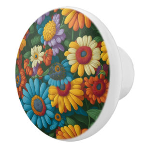 Retro 70-talets stil färgstarka daisy knopp