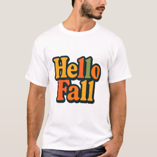 Retro 70-talets Stil Hej Fall Typografi T Shirt