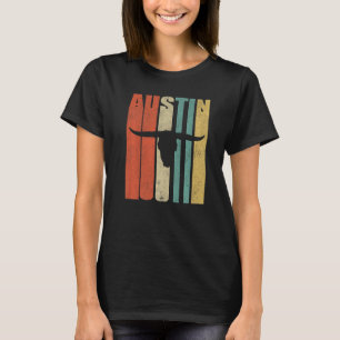 Retro 70-tals Austin T-Shirt Vintage Longhorn Silh