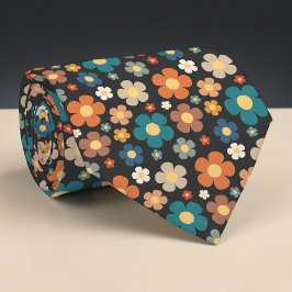 Retro 70-tals Blomma Klassisk Skräddarsydd Slip Slips