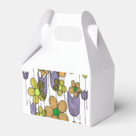 Retro 70-tals blommig klotter Mönster Papper Förmå Presentaskar