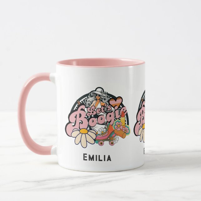 Retro 70-tals Boogie Disco Dans Bröllop Möhippa Mugg (Vänster)