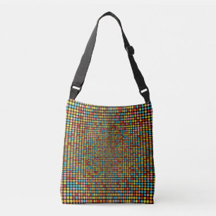 Retro 70-tals Färgglad Op Art Prickar Crossbody Vä Axelväska