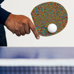 Retro 70-tals Färgrik Op Art Pingisracket