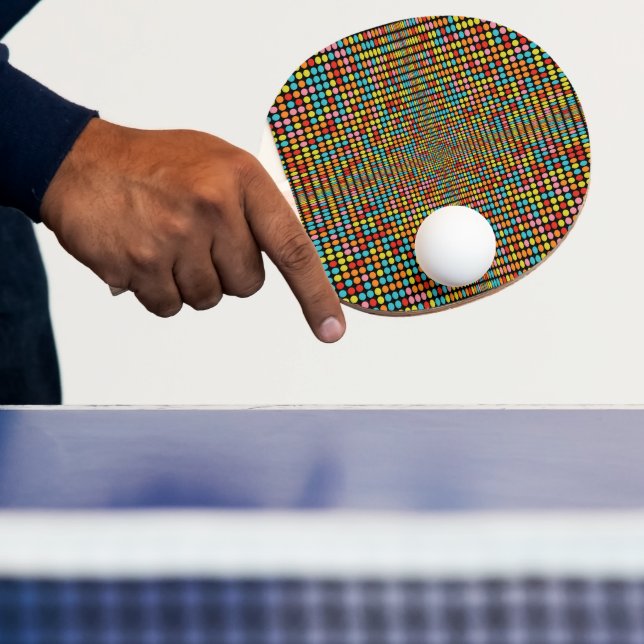 Retro 70-tals Färgrik Op Art Pingisracket (Insitu)