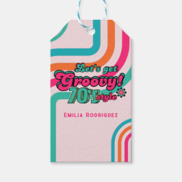 Retro 70-tals festmärkestaggar Födelsedagsfirande  Presentetikett
