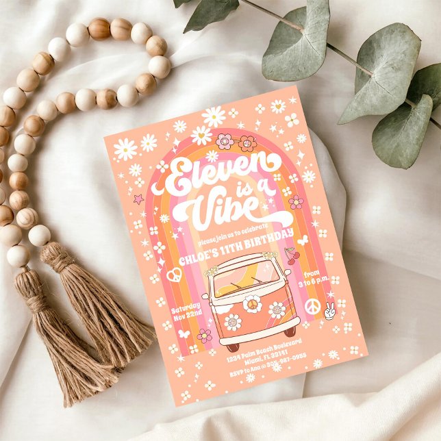 Retro 70-tals födelsedagsinbjudan inbjudningar (Skapare uppladdad)