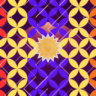 Retro 70-tals geometrisk solstrålemönster väggkloc fyrkantig klocka