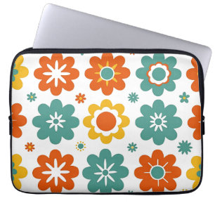 Retro 70-tals geometriskt blommig boho laptop fodral