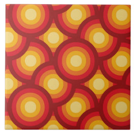 Retro 70-tals Groovy cirkelmönster Kakelplatta