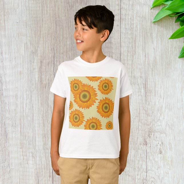 Retro 70-tals gula solros blomster mönster t shirt (Skapare uppladdad)