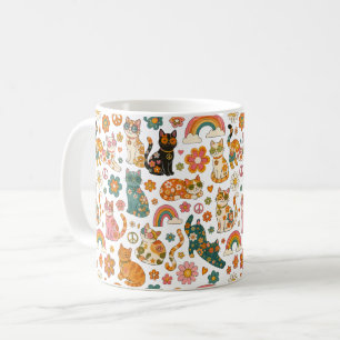 Retro 70-tals Kattmugg, Groovy Katt Kaffe Mugg, Kaffemugg