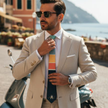 Retro 70-tals Mod Marinblå Rosa Ränder Mönster Mon